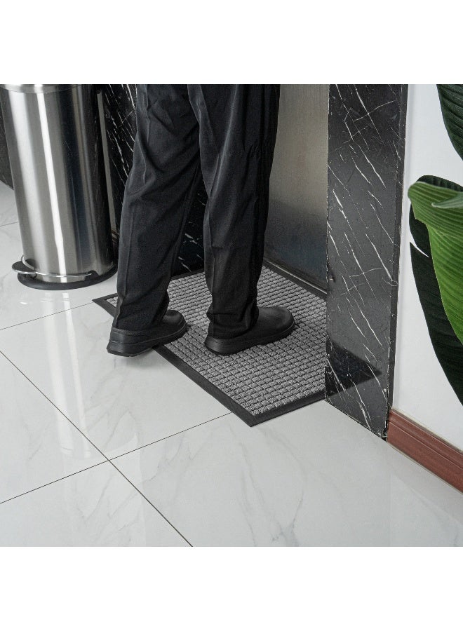 Restaurantware حصيرة أرضية مريحة 36 × 24 بوصة، حصيرة خارجية ويفل - غير قابلة للانزلاق، خلفية غير زلقة، حصيرة مدخل بولي بروبيلين رمادية، لا تتلطخ، قوية التحمل - Image 5