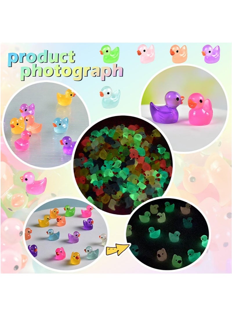 Apustim 100 Pieces Mini Resin Ducks Luminous Mini Ducks Hidden Ducklings Little Ducks Mini Ducks for Garden Micro Landscape DIY Craft Accessories Decoration Ornaments Party Toys - Image 5