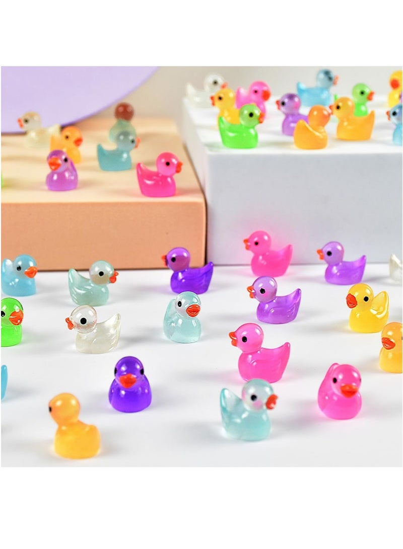 Apustim 100 Pieces Mini Resin Ducks Luminous Mini Ducks Hidden Ducklings Little Ducks Mini Ducks for Garden Micro Landscape DIY Craft Accessories Decoration Ornaments Party Toys - Image 3