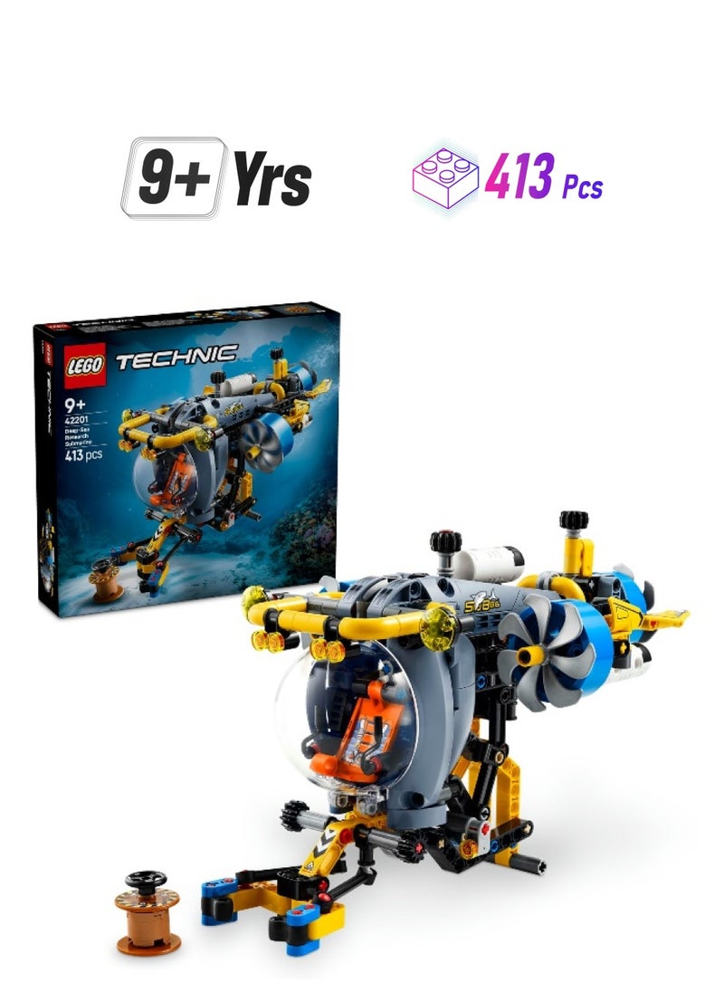 LEGO - LEGO Technic Deep-Sea Research Submarine 42201 Building Set (413 Pieces) - Image 1