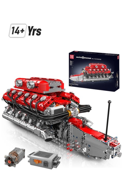 10169 V12 Engine Model Kit That Works - 3472 PCS Build Your Own Model Engine Kit, 12-Cylinder Car Engine Kit More Power than V8 Engine, 6.5-Liter Motor Building Kits for 14+ Kids Adults