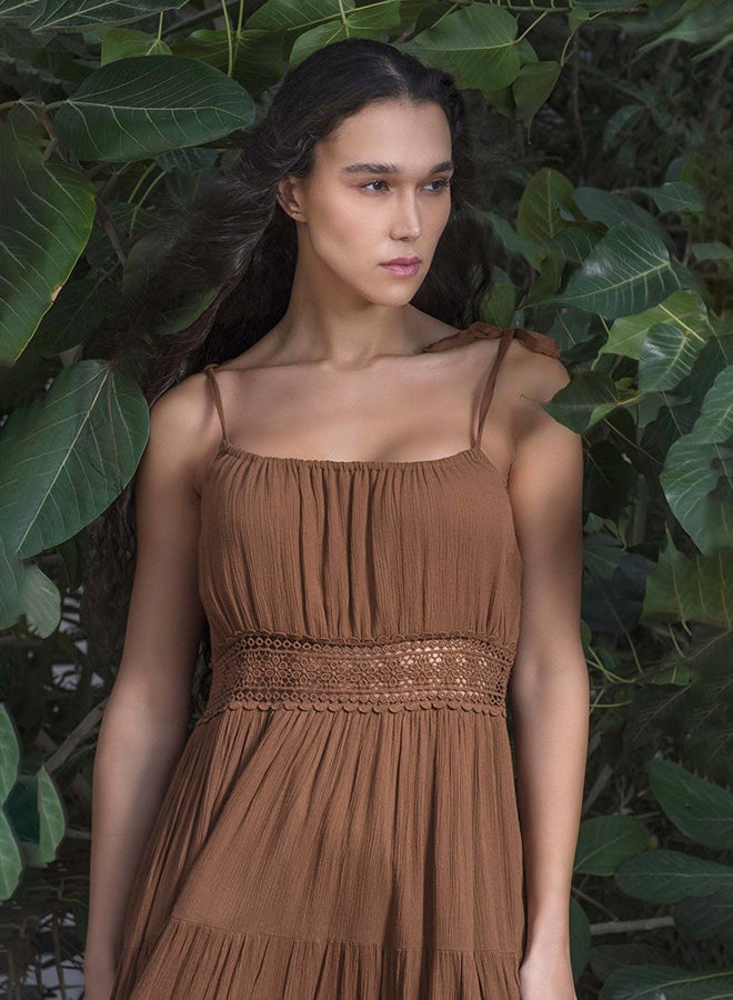 Virgio VIRGIO 100% Viscose Dress With Intricate Contrast Embroidery - Image 5