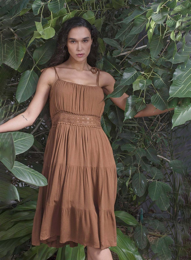 Virgio VIRGIO 100% Viscose Dress With Intricate Contrast Embroidery - Image 2