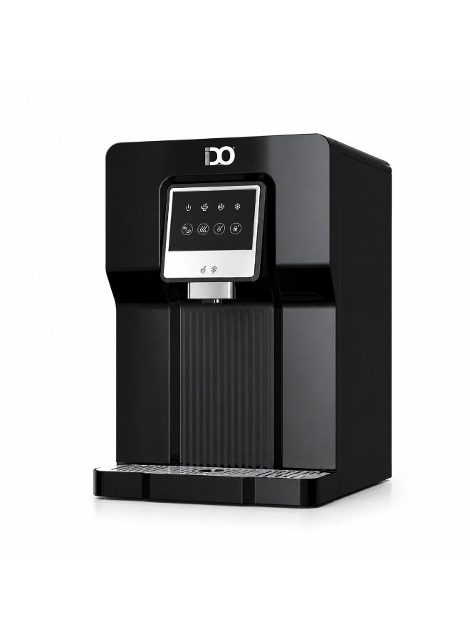 IDO Desktop Water Dispenser with Built-in Ice Maker, Direct Water Connection, Black/Silver – WDIMD502-BK - Image 2