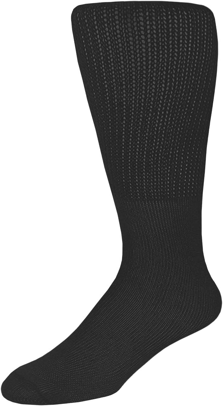 Brooklyn Socks 2 Pairs of Extra Wide Diabetic Socks MidOver The Calf Medical Swollen Feet Socks Black - Image 3
