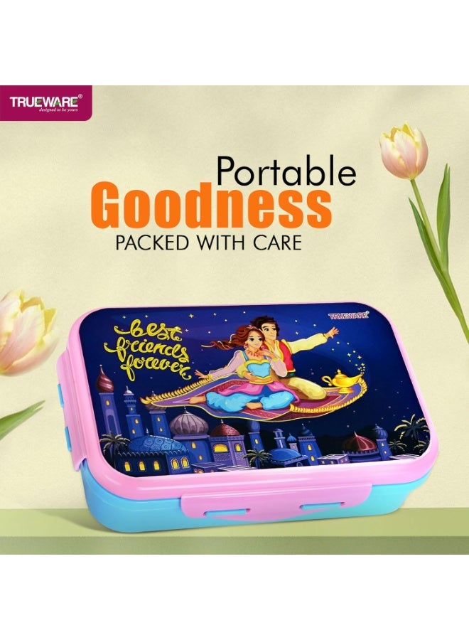 Trueware Flip Lunch Box Inner Steel Outer Plastic Big Container 900ml & Veggie Container 150ml Airtight Leak Proof Food Grade Hot and Fresh Many Hours - Image 2