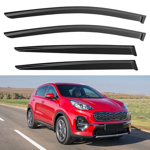 YQAUTEC Window Visors Rain Guards for 2017 2018 2019 2020 2021 2022 Kia Sportage OutChannel Window Vent Wind Deflectors Visors Shades for 1722 Sportage - Image 1