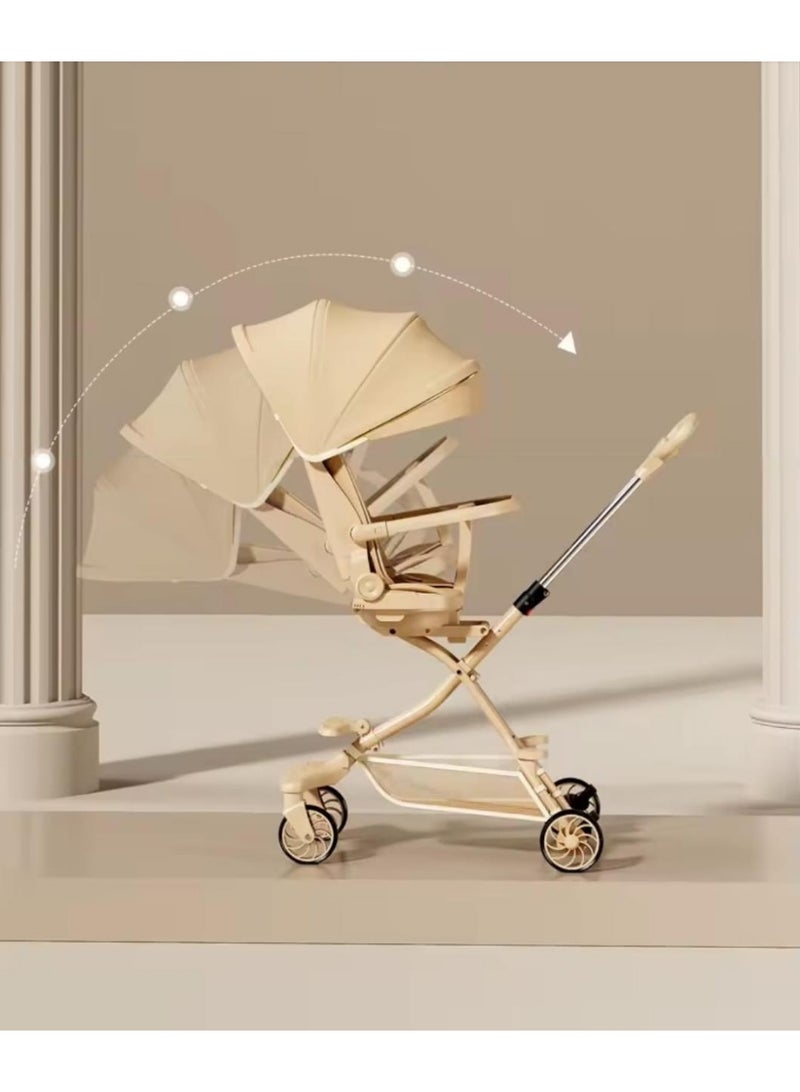 umbrella Stroller Umbrella 4-Wheel Folding , Lightweight and Easy to Fold, High-Quality Design for Children, Can Be Carried on Airplanes, Black - Image 3