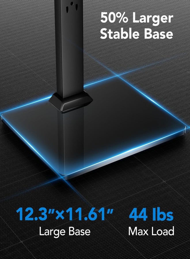 HUANUO Dual Monitor Stand for 13" to 34" Screens, Max Load 20kg, Vertical Dual Monitor Mount, Freestanding Computer Screen Riser with Swivel, Tilt, Rotation, 13 Height Settings, Max VESA 100x100 - Image 5