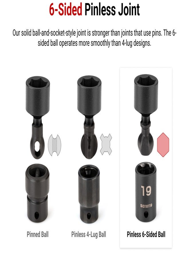 TEKTON 3/8 Inch Drive x 15 mm 6-Point Universal Joint Impact Socket | SID18115 - Image 4