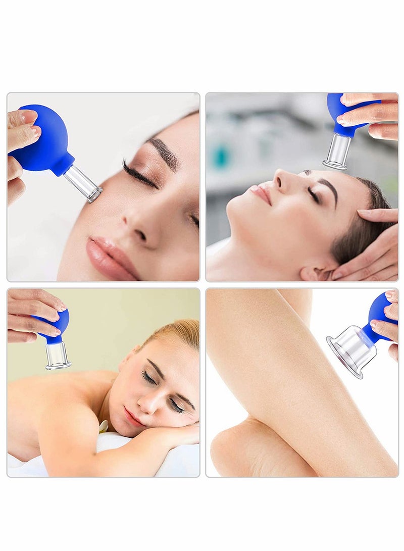 مجموعة أكواب شفط الوجه العلاجية الزجاجية لعلاج التجاعيد ومكافحة السيلوليت، 4 قطع - Image 3