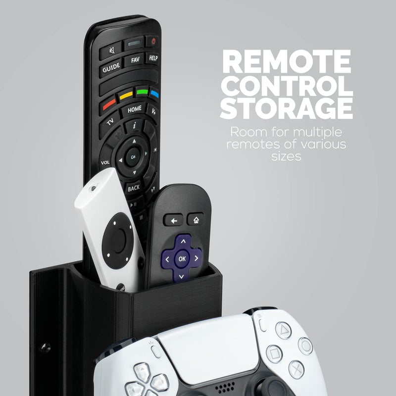 BRAINWAVZ The Elephant - Game Controller & TV Remote Control Wall Mount Holder, Adhesive & Screw In, Universal Design for Xbox ONE PS5 PS4 PC Gamepads, Reduce Clutter - Image 4