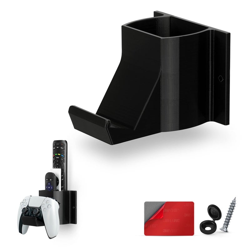 BRAINWAVZ The Elephant - Game Controller & TV Remote Control Wall Mount Holder, Adhesive & Screw In, Universal Design for Xbox ONE PS5 PS4 PC Gamepads, Reduce Clutter - Image 1
