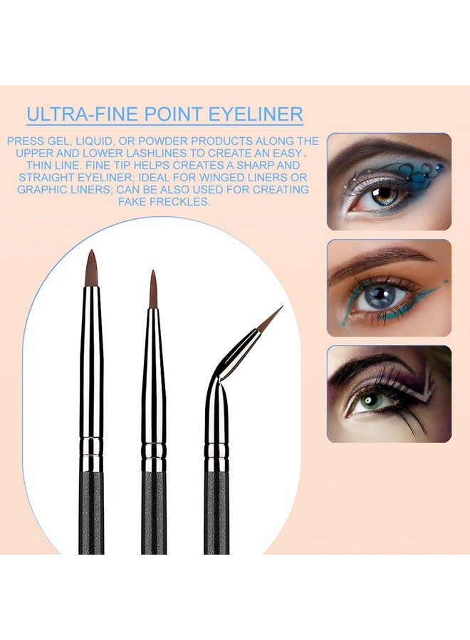 KingMas KingMas Angled Eyeliner Brush Set, 7Pcs Gel Eye Liner Makeup Brushes, Ultra Thin Liner Brush, Fine Point Eyeliner Brushes For Women Girls - Image 3