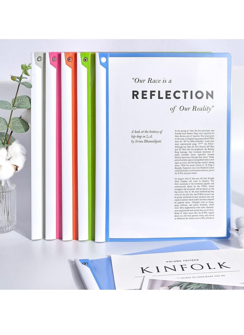 Generic - 5 PCS Clear Report Covers with Swing Clip, Letter Size Folder, Presentation Folders Resume Folder, Colored School Folders for Kids, 40 Sheets Capacity A4 Size File Document Organizer, No Punch Needed - Image 1