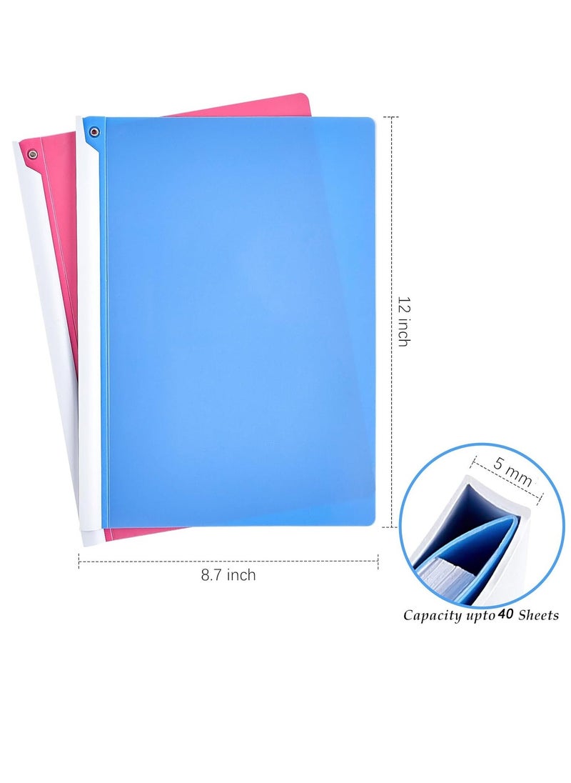 Generic - 5 PCS Clear Report Covers with Swing Clip, Letter Size Folder, Presentation Folders Resume Folder, Colored School Folders for Kids, 40 Sheets Capacity A4 Size File Document Organizer, No Punch Needed - Image 1