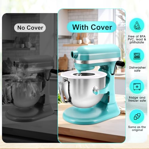 Kainasch 6 QT Stainless Steel Mixer Bowl & K256 Whisk for Kitchen aid 5.5-6 Quart Bowl Lift Stand Mixer Replacement, 6 Wire Whip and Mixing Bowl with Cover for KitchenAid Mixers Attachments - Image 5