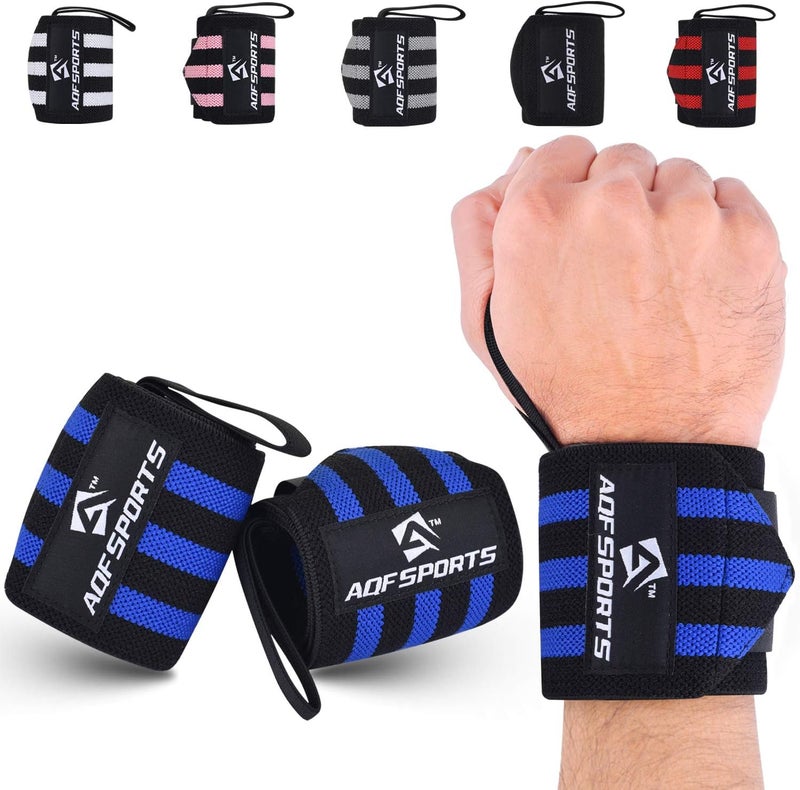AQF Wrist Wraps for Weightlifting - USPA & IPL Approved 18" Gym Wrist Support with Thumb Loop - Heavy Duty Lifting Wrist Straps for Fitness, Workout, Powerlifting, & Bodybuilding (Pair) - Image 1