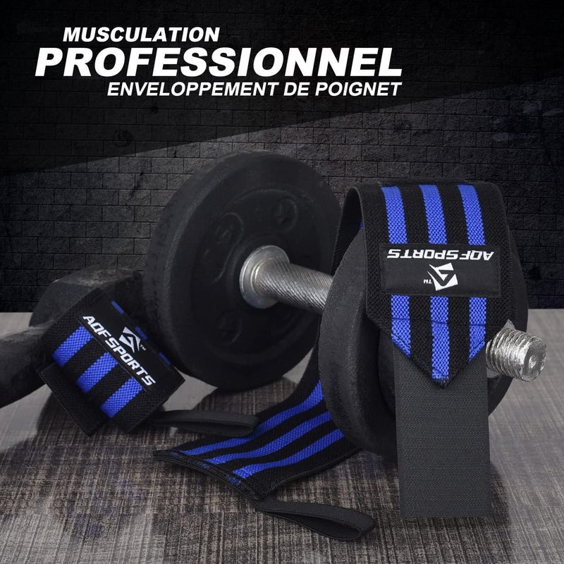 AQF Wrist Wraps for Weightlifting - USPA & IPL Approved 18" Gym Wrist Support with Thumb Loop - Heavy Duty Lifting Wrist Straps for Fitness, Workout, Powerlifting, & Bodybuilding (Pair) - Image 4