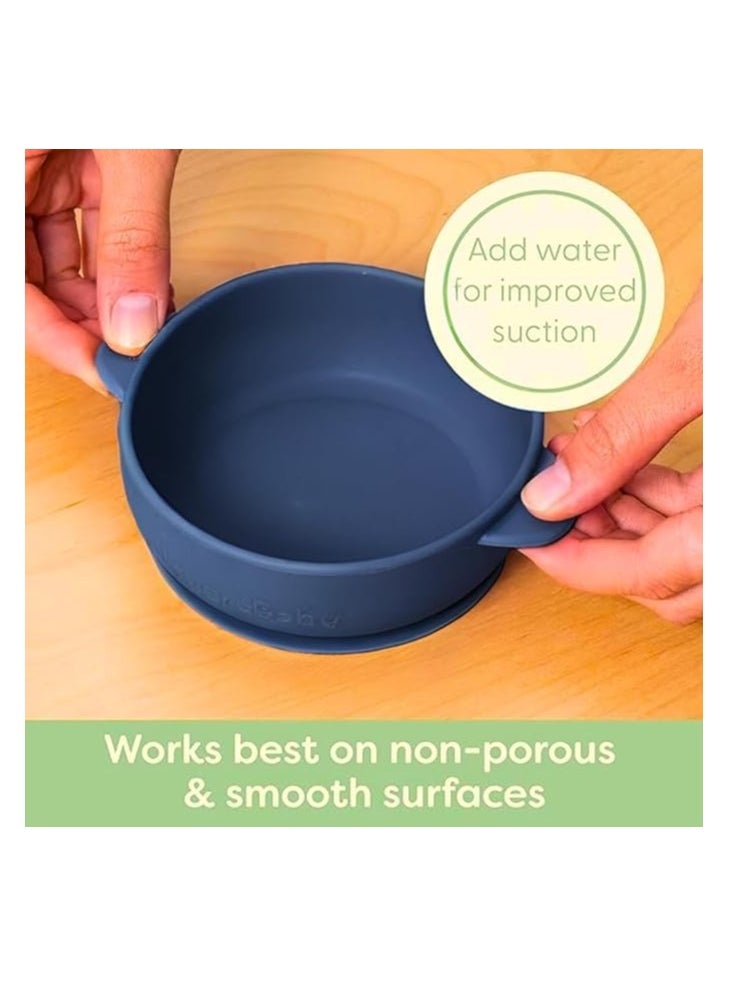 Generic Baby Silicone Bowls with Suction Base for Babies Kids BPA Free Microwave And Dishwasher Safe Heat up to 230 Degrees (Navy)  - Image 3