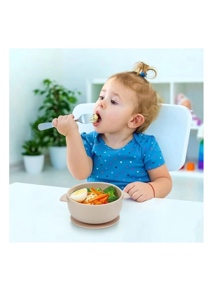 Generic Baby Silicone Bowls with Suction Base for Babies Kids BPA Free Microwave And Dishwasher Safe Heat up to 230 Degrees (Navy)  - Image 5