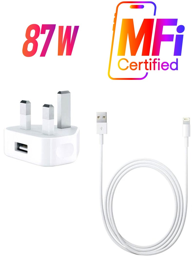 Generic Iphone 6/Plus Power Adapter With Lightning To USB Cable 1 Meter 