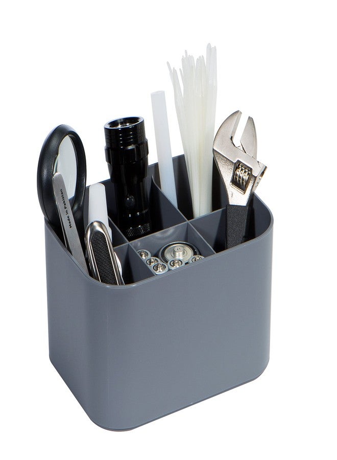 Litem MyRoom Multicube Grey 6 Compartments Is Stackable & Has a Simple Design Multipurpose Desk Organiser Ideal for Home Office Kitchen Bathroom - Image 1