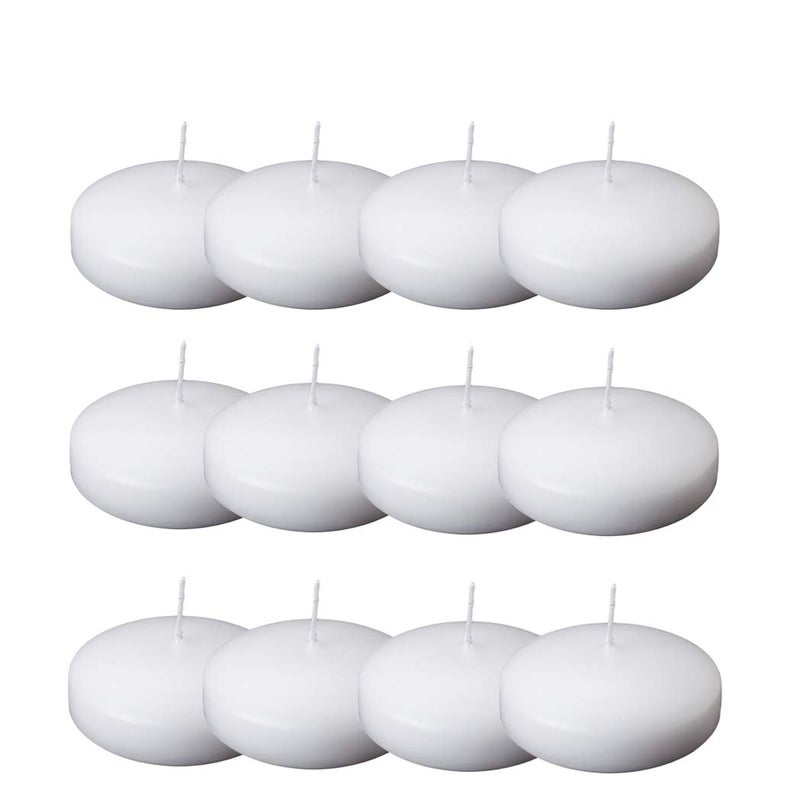 12Pcs Floating Candles for Centerpieces 4 Hours 17 Inch Burning White Unscented Classic Floating Candles for Weddings PartiesSpaHouseWarmingHoliday and Home Decorations