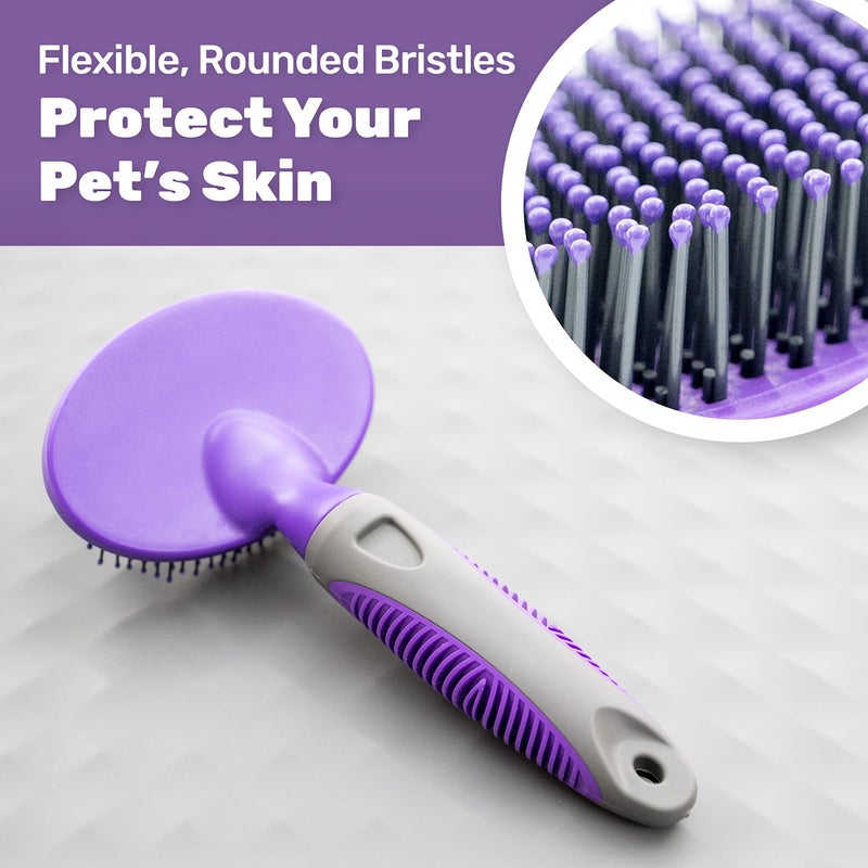 Hertzko Dog Brush - Soft Pin Bristle Pet Brush for Dogs and Cats - Remove Fur, Loose Hair - Comb for Grooming - Dog Brush for Long Haired Dogs and Short Haired Dogs, Cats, Rabbits - Deshedding Tool - Image 4