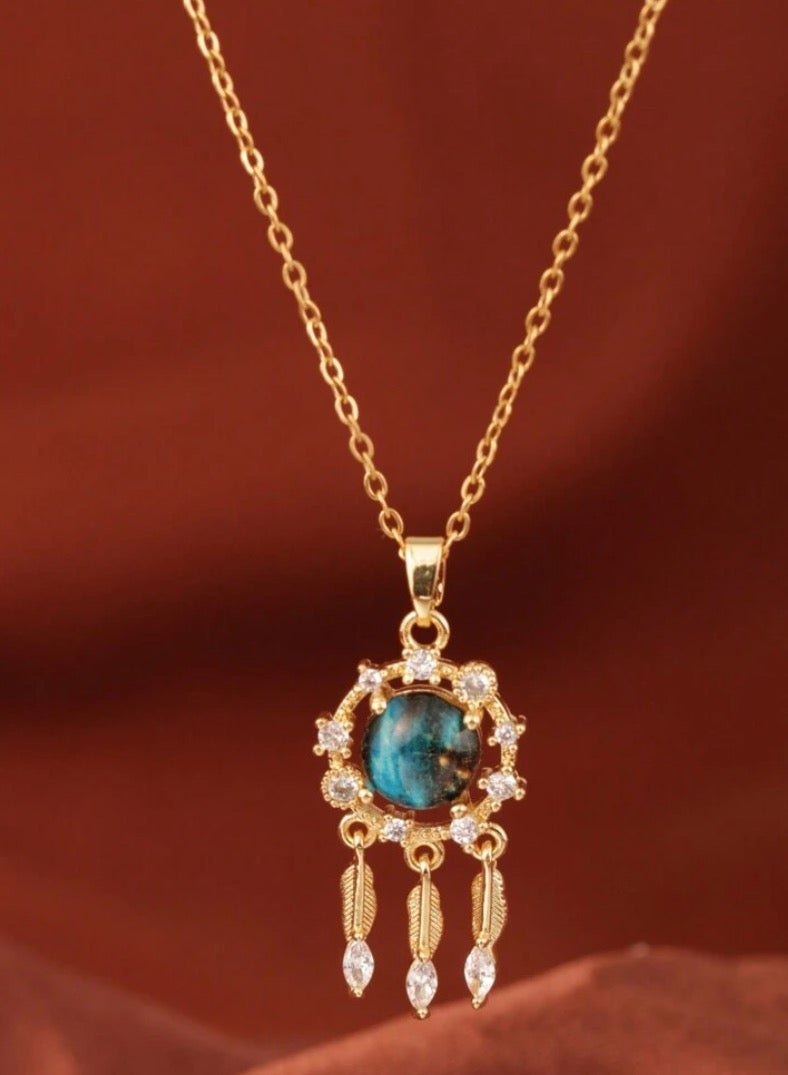 إيكوال سلسال نسائي أنيق مصنوع من الاستانلس ستيل مطلي باللون الذهبي - Image 1