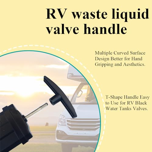 WINUERK 2PCS RV Waste Water Valve Handles Replacement Fit for 1 1/2", 2'' and 3'' Sewer Dump Valve, RV Camper Dump Valve T Handle Compatible with Camco Valve Handles and Most Brands Valve - Image 3