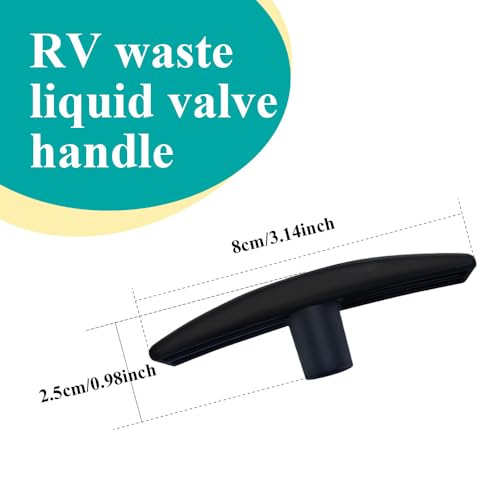 WINUERK 2PCS RV Waste Water Valve Handles Replacement Fit for 1 1/2", 2'' and 3'' Sewer Dump Valve, RV Camper Dump Valve T Handle Compatible with Camco Valve Handles and Most Brands Valve - Image 2