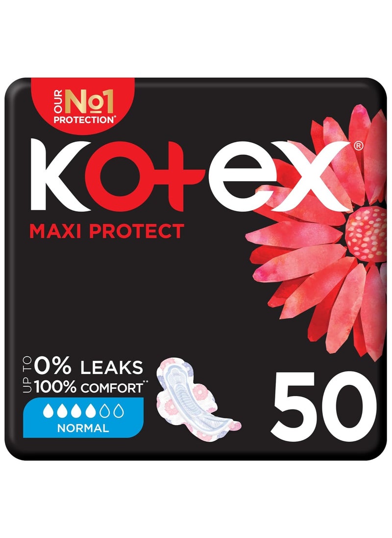 Kotex - Comfort & Clean Normal Size Sanitary Napkins with Wings - 50 Pieces - Image 1