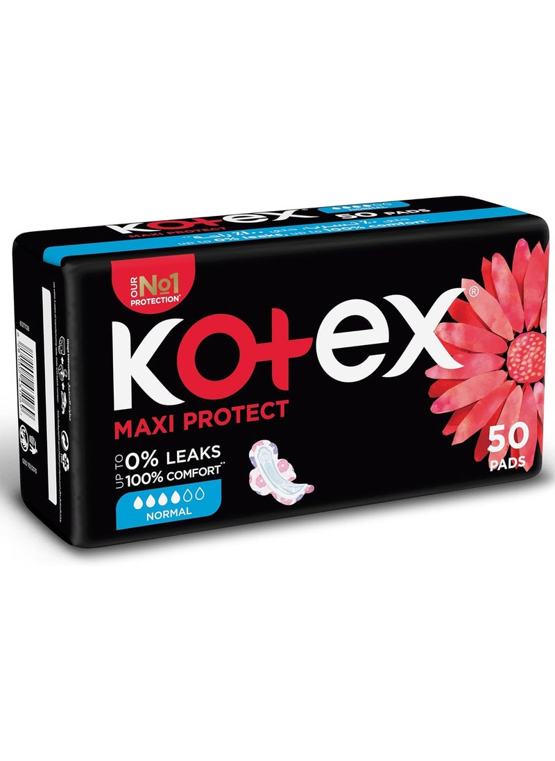 Kotex - Comfort & Clean Normal Size Sanitary Napkins with Wings - 50 Pieces - Image 1