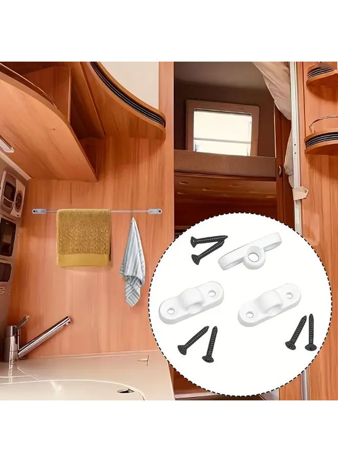 3 Sets RV Awning Mounting Pole Brackets With 6 Screws Camping Furniture Hardware - Image 5