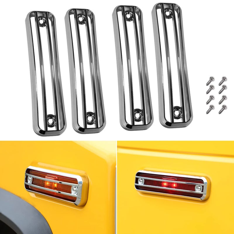 Chrome Plated Side Marker Guard Trim Protector Exterior Accessories for 20032009 Hummer H2 SUV SUT
