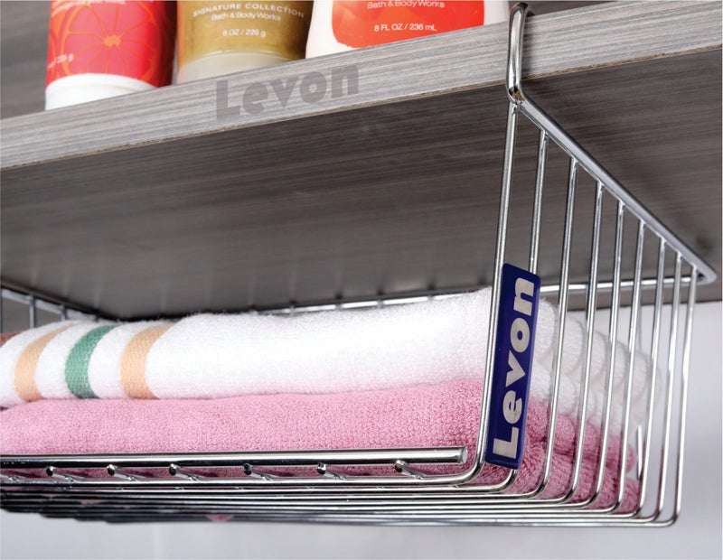 LEVON Under Shelf Storage Basket Wire Rack Easily Slides Kitchen Pantry Cabinet Hanging Organiser - Size (310 X 230 X 130 mm) - Image 2