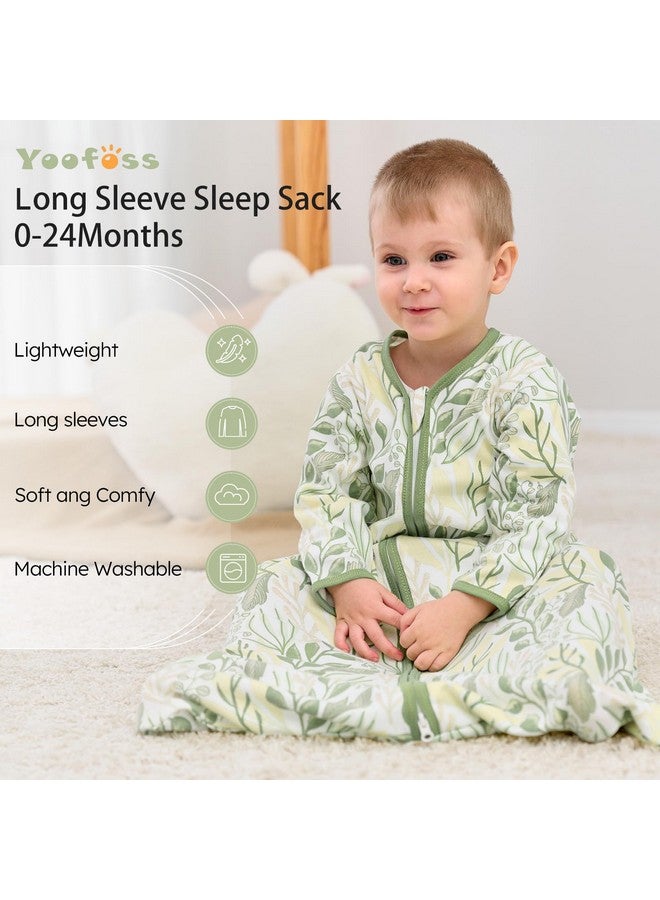 YOOFOSS Yoofoss Baby Sleep Sack 12-18 Months Long Sleeve Wearable Blanket Baby 100% Cotton 2-Way Zipper 0.5 Tog Toddler Sleeping Sack, Lightweight(Large) - Image 2