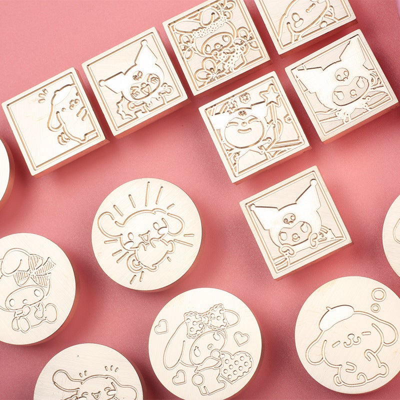 Lacquer Seal Cartoon Character Animal Round Square Seal Head Hand Account Lacquer Single Head Seal Single Head - Image 5