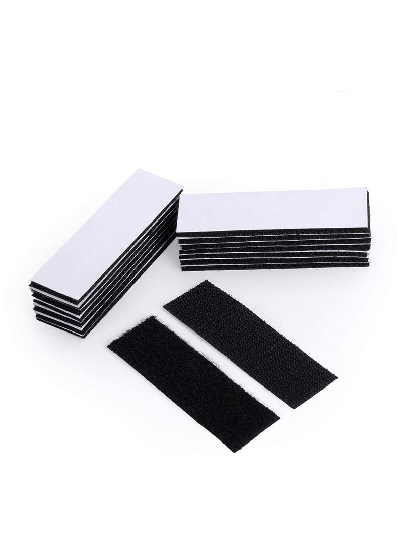 Harse 12piece 1.2x4inch Strong Adhesive Picture Hanging Strips Black Industrial Strength Reclosable Hook and Loop Strips Double Sided Wall Mounting Tape Fasteners for Home Office Use  - Image 1