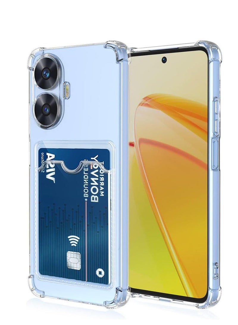 realme c55 Case Cover for realme c55 / Realme C55 Premium Protection Soft Slim Shockproof Wallet Case with Card Holder and Camera Protection  Clear (Realme C55)  - Image 2