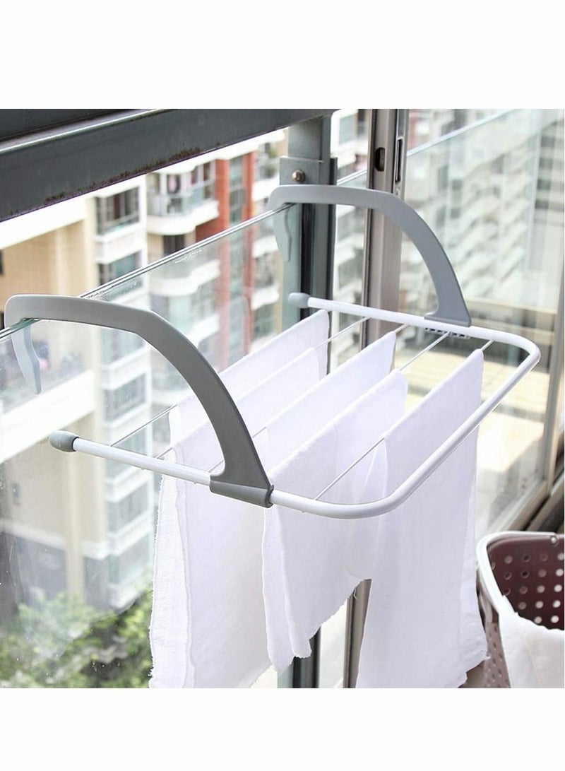 Folding Compact 5 Bar Radiator Drying Rack Rail Holder Indoor Laundry Clothes Towel Dryer Airer with Adjustable Arms Drying Space Clothes Airer Energy Saving and Foldable - Image 3