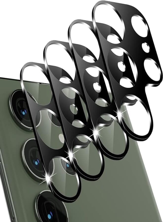 imluckies Design for Samsung Galaxy S23 Ultra Camera Lens Protector, [4 Pack] 9H Tempered Glass Back Camera Screnn Protective Film, Scratch-Resistant, Easy Installation, Black