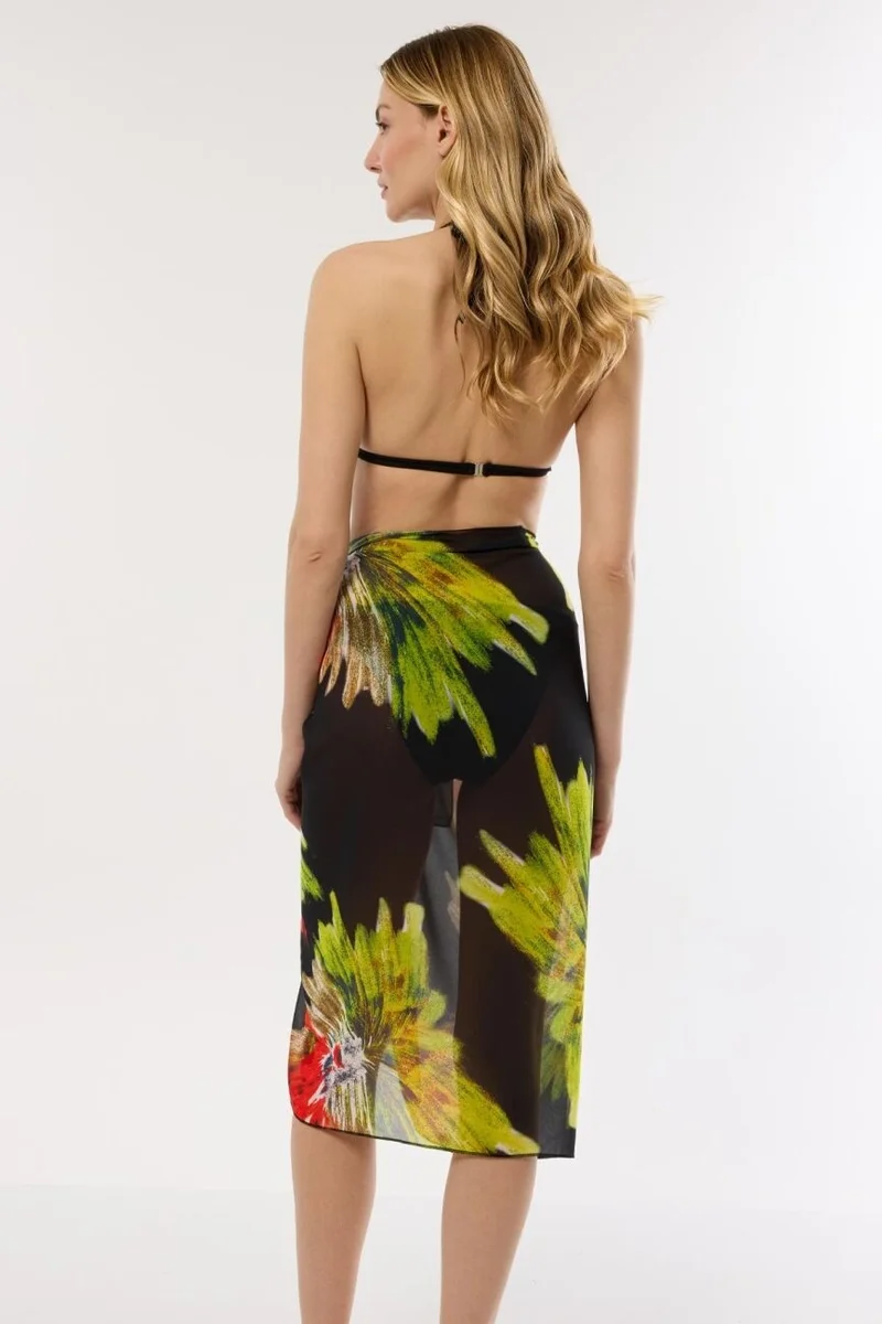 Ayyıldız Crescent Star 5811 Black Patterned Pareo