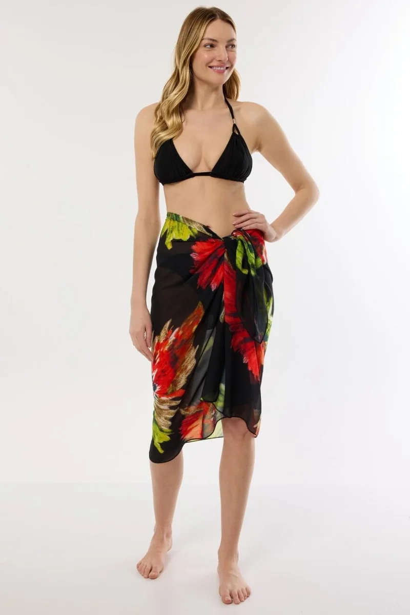 Ayyıldız Crescent Star 5811 Black Patterned Pareo