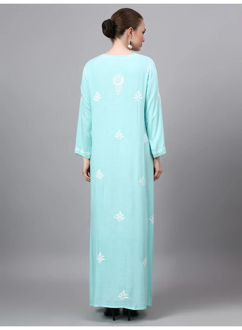 الايا جلابية رايون شيكانكاري مطرزة يدوياً-AL4121