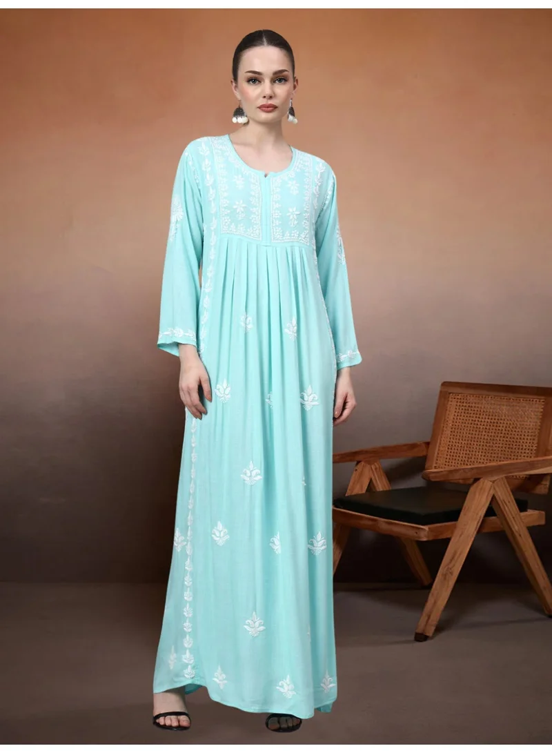 Alaya  Hand Embroidered Chikankari Rayon Jalabiya-AL4121 for Women | Best Price UAE