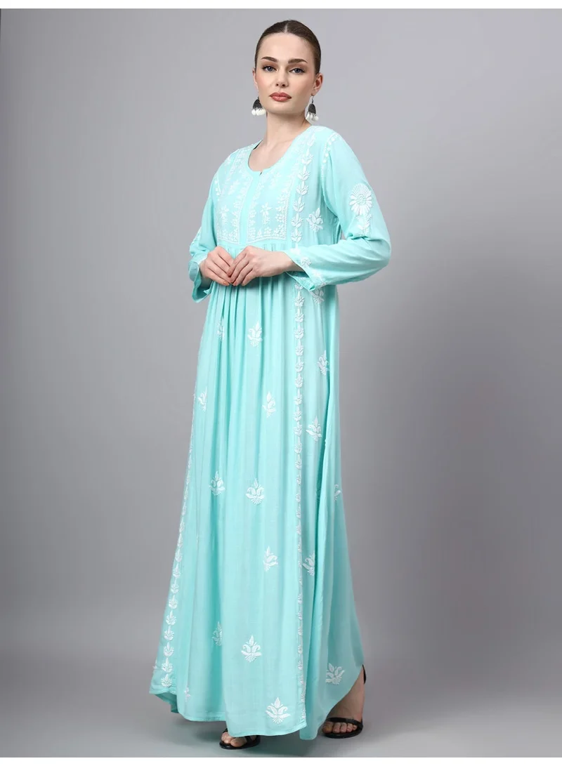 Alaya  Hand Embroidered Chikankari Rayon Jalabiya-AL4121 for Women | Best Price UAE