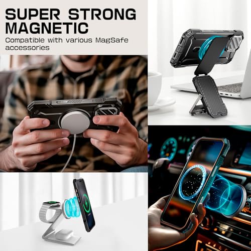 SUPCASE for iPhone 16 Pro Max Case with Camera Control Capture Button (UBMag XT), [Compatible with MagSafe] [Built-in Camera Cover Stand] [Military-Grade Protection] Rugged Magnetic Phone Case, Dark - Image 4