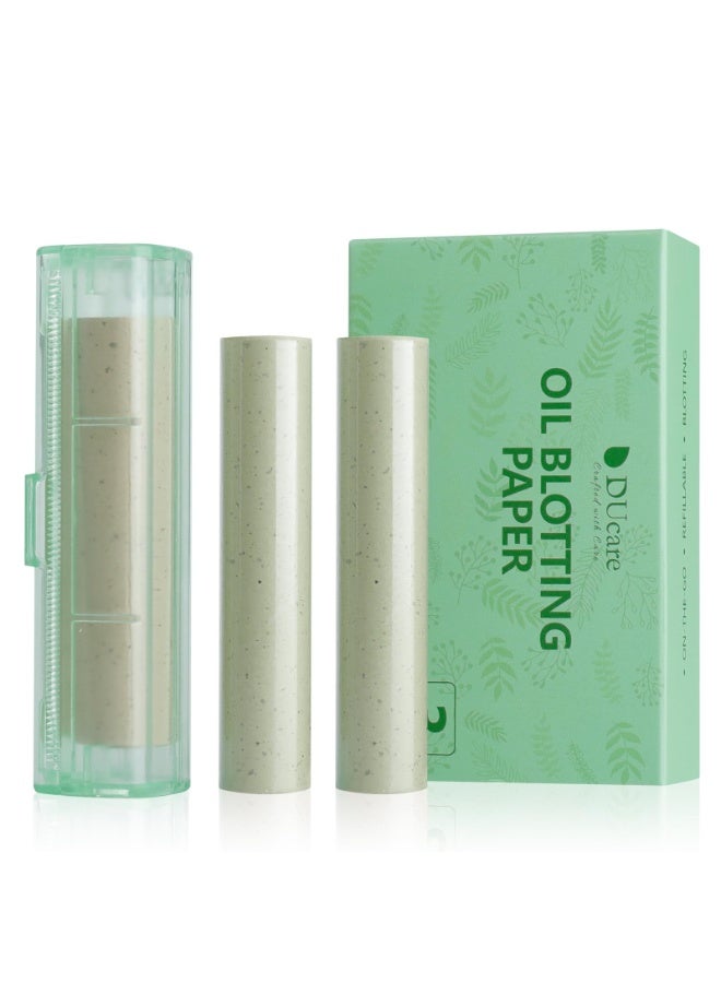 دي يو كير أوراق امتصاص الزيوت للوجه بالشاي الأخضر - ٣ رول، ١٥ متر إجمالاً، ورق ألياف كتان طبيعي للبشرة الدهنية - Image 1